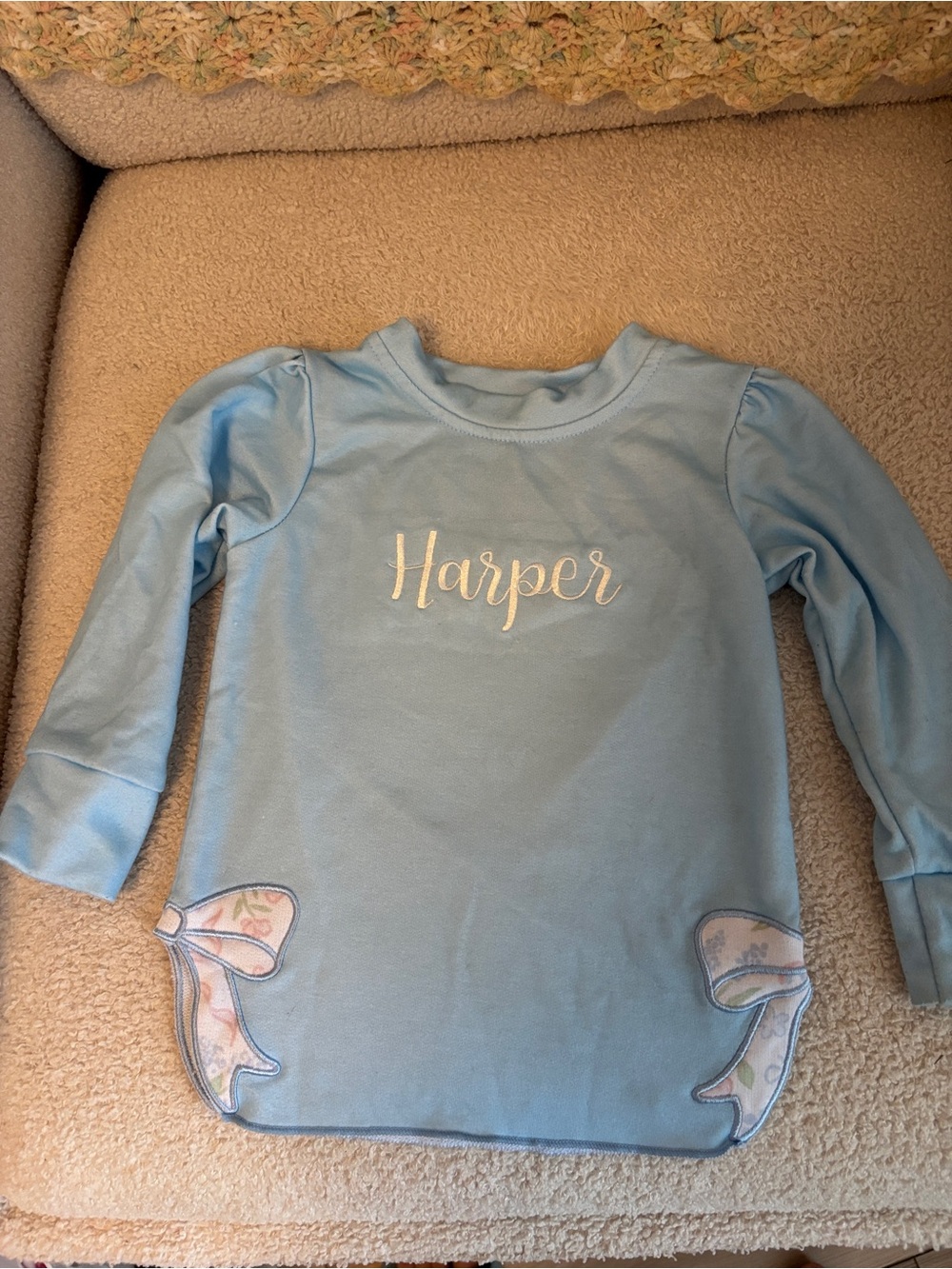 Personalized Boutique 'Harper' Light Blue Long Sleeve Shirt